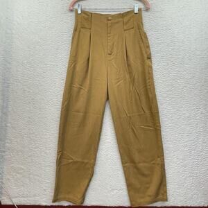 Scotch and Soda Pants Womens Small Camel Daisy Pleated High Rise Chino Tencel